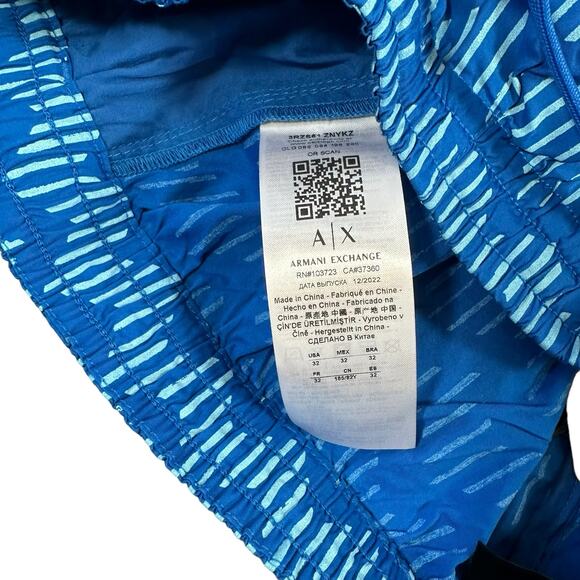 A|X ARMANI EXCHANGE Men's Zig-Zag Print Drawstring Shorts Size 32 $110 - Picture 8 of 8